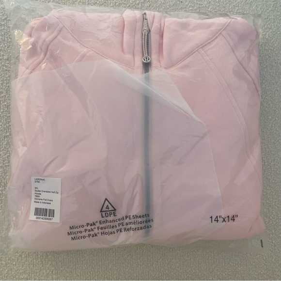 NWT Lululemon Scuba Oversized Half Zip Hoodie in Strawberry Milkshake Pink M/L - Picture 13 of 13